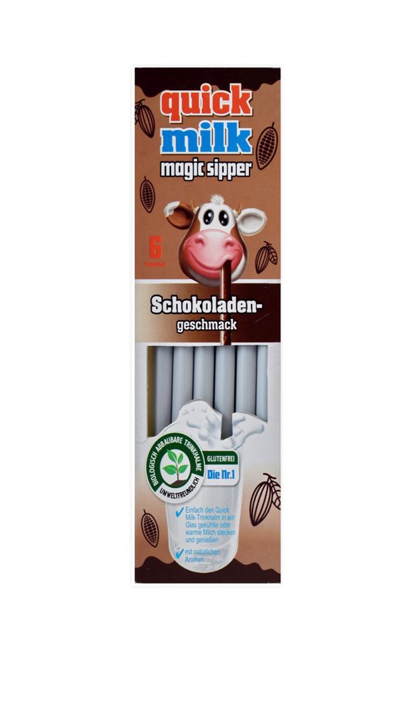 Quick Milk 6 Biodegradable Straws